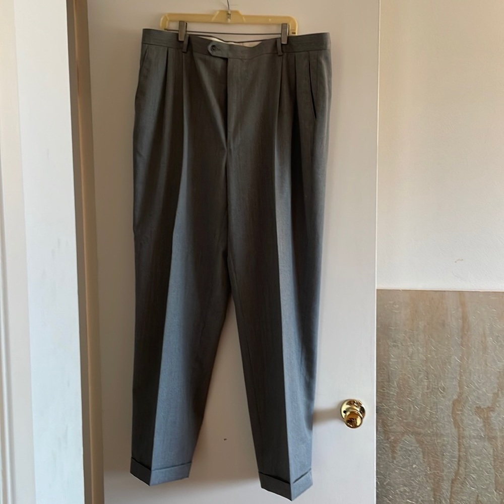 Joseph & Feiss Men's Grey Wool Dress Pants